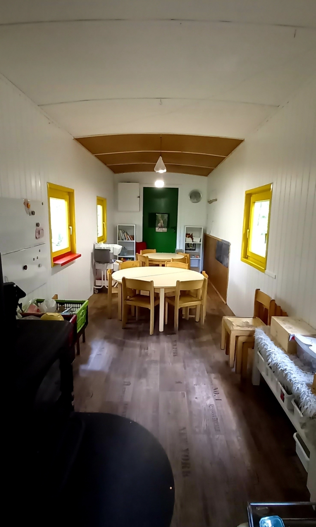 Einblick in Bauwagen