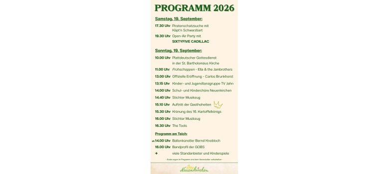 Kartoffelfest 2026 - Flyer  - 2